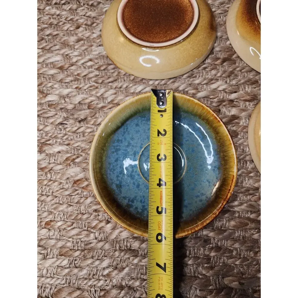 Artisanal Ceramic Teapot & Cup Set in Blue and Yellow